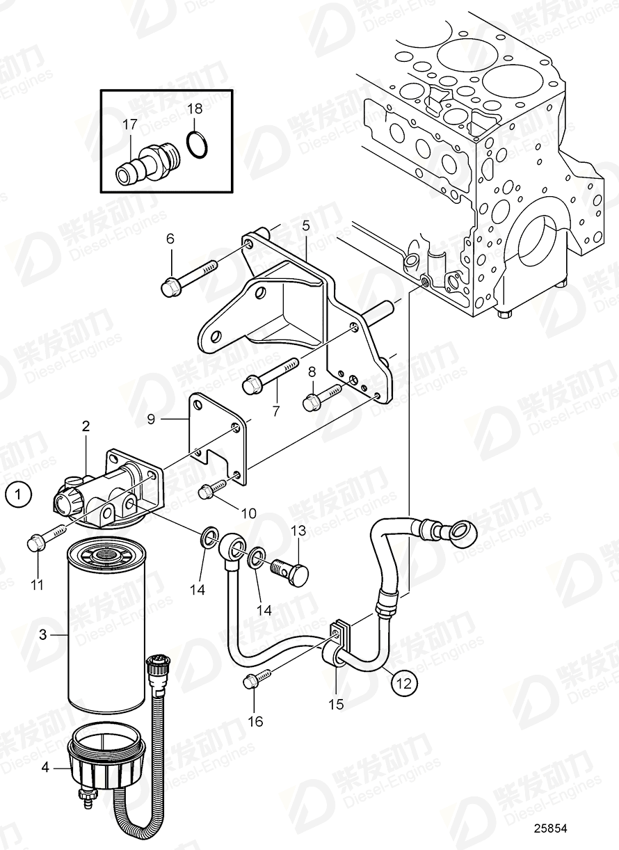 VOLVO Fuel hose 21665543 Drawing